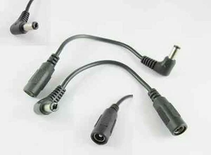 DC Power Plug 5.5x 2.1mm Male 90°Right Angle To Female Extension Cable Cord 15cm - Picture 1 of 4
