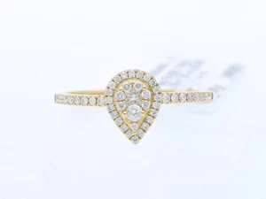 Anillo gota precio excelente 47 diamantes brillantes oro amarillo 585 nuevo detalle - Imagen 1 de 6