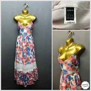 Shein White Floral Laced Strappy Occasion Dress XL - Imagen 1 de 13