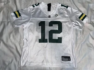 Green Bay Packers Aaron Rodgers #12 Reebok Jersey Womens Large White Used - Picture 1 of 12