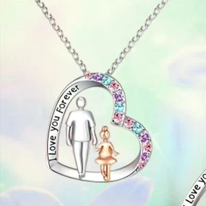 To My Daughter Necklace Heart Pendant Love Jewelry Gift For Daughter From Dad - Picture 1 of 8