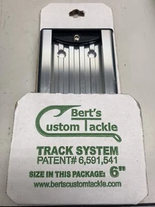 Berts Custom Tackle Track System 6" Silver Finish - MF2957 w/ End Caps Fishing - Picture 1 of 4