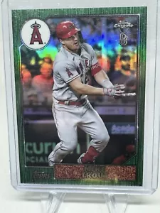 2022 TOPPS CHROME BEN BALLER MIKE TROUT 1987 GREEN REFRACTOR /99 CARD 87BC-1 SP - Picture 1 of 3