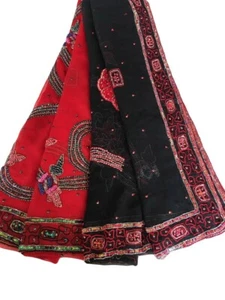 Georgette Dupatta Scarf Vintage Indian Embroidered Long Stole For Woman LD7185 - Picture 1 of 7