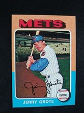 1975 Topps "Mini" Baseball Card # 158 Jerry Grote - New York Mets (VG/EX)