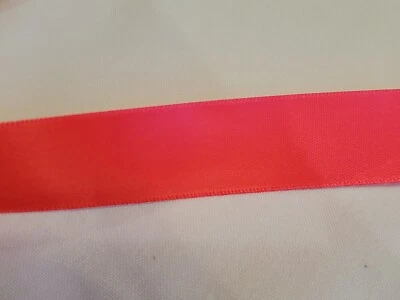 Satin Ribbon  7/8""  X 10 Yd 100% Polyester Dazzle Pink Made USA. Craft decor  - Image 1 of 4