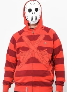 NEW Mens Red LRG Friday The 47th Full Zip Hoodie SMALL jason mask 13th Halloween - Picture 1 of 7