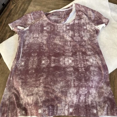 Camisa Mudd Niñas Grande Púrpura Malva Pullover Manga Corta Cuello Redondo Blusa Foto 1 de 3