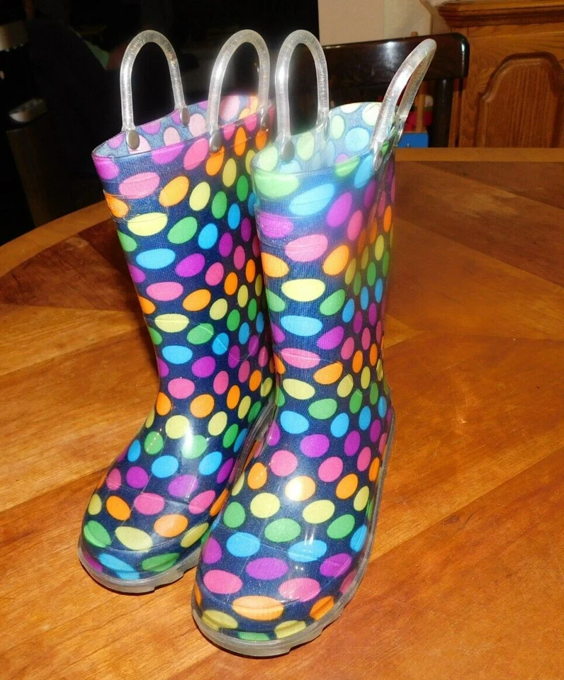 Western Chief Botas Iluminadas Goma Lunares Niña Talla 11 Foto 1 de 1