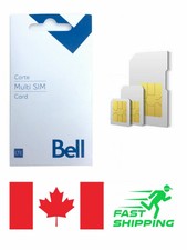 NEW Bell Mobile Canada Triple Cut SIM Card 4G/LTE Prepaid Postpaid Canada