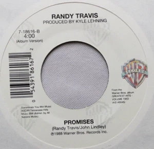 RANDY TRAVIS PROMISES / AN OLD PAIR OF SHOES 45 7" JUKEBOX RECORD - Picture 1 of 2
