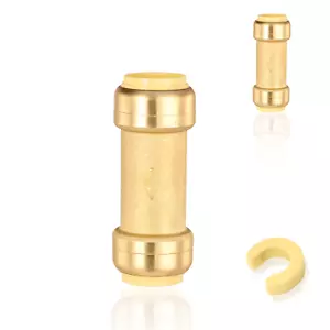 EFIELD(2 to100 Pack) 3/4"×3/4"Push Fit Check Valve&Clip Brass Fittings Lead Free - Picture 1 of 5
