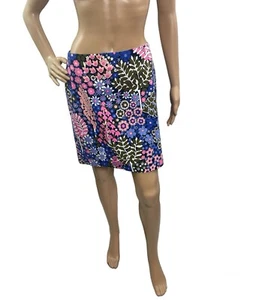 TALBOTS Women’s Size 2P Blue,Pink Island Floral,Botanical Twill A-Line Skirt - Picture 1 of 9