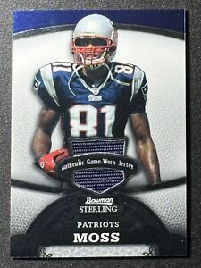 RANDY MOSS 2008 Bowman Sterling PATRIOTS Game Used JERSEY #74 Color Match Legend