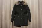 French Connection Knit Bomber Faux Fur Trim Womens Parka Jacket S 250