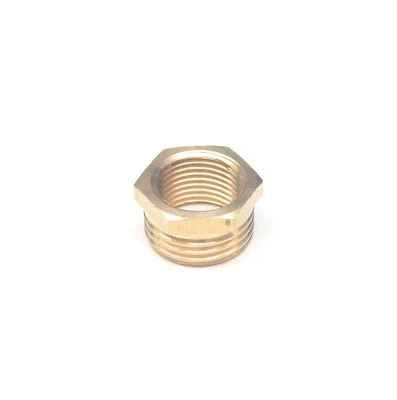 1/2 BSP Male x 3/8 BSP Female British Pipe Reducer Bushing Brass Adapter Oil Gas - Image 1 of 4