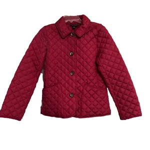 Banana Republic Jacket Quilted Women Size Medium Burgandy Lightweight Button - Picture 1 of 8