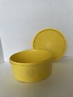 Vintage Retro 1970's Yellow Tupperware #1204-3 Storage Canister Container Lid