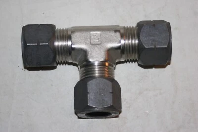 3/4 Tube Flareless 316ss Hydraulic Tee Fitting Parker 12 JBU-SS - Image 1 of 4