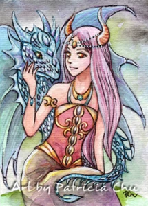 ACEO LE Art Card Print 2.5x3.5" " Dragon Lady " Fantasy Art by Patricia - Bild 1 von 1