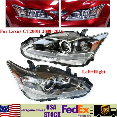 For Lexus CT200H 2011-2016 Halogen Headlamps Headlights Assembly Pair LH + RH US Foto 1 de 4