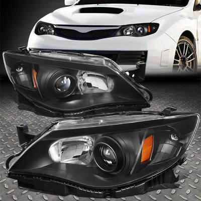 FOR 08-11 SUBARU IMPREZA OE STYLE BLACK HOUSING AMBER CORNER PROJECTOR HEADLIGHT - Image 1 of 4