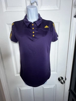 Camiseta polo Adidas para mujer Small Response púrpura amarillo Active Climacool S Foto 1 de 4