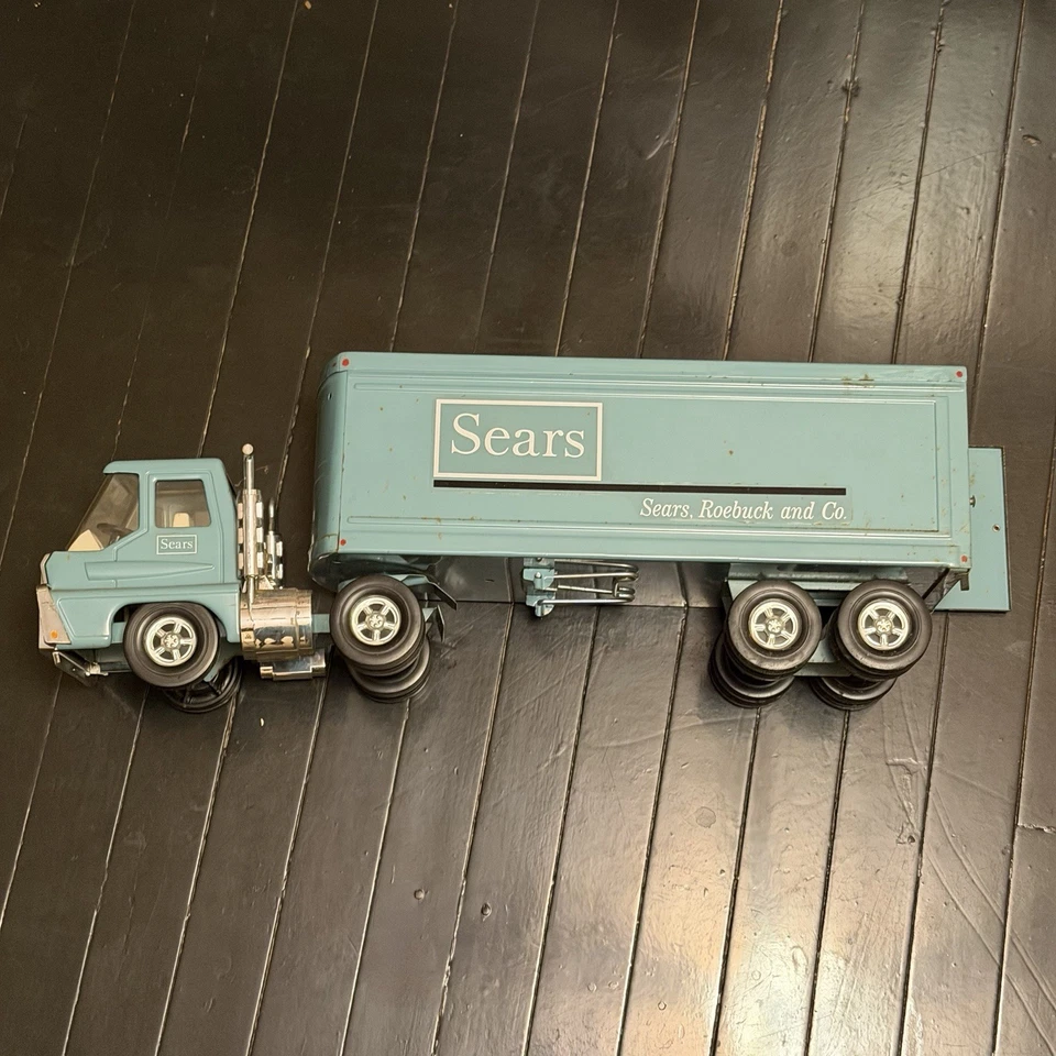 Remolque tractor vintage Ertl años 70 Sears camión de acero semi prensado Foto 1 de 4