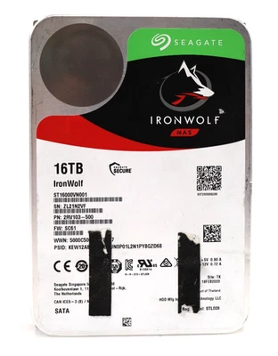 Seagate IronWolf NAS ST16000VN001 3.5" 16TB SATA 6Gb/s Hard Drive 2RV103-500 - Image 1 of 2