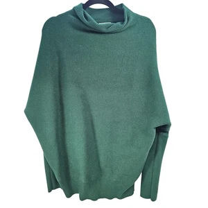 Bluiivy Young Contemporary Green Ribbed Mock Neck Dolman Sleeve Sweater M L - Picture 1 of 8