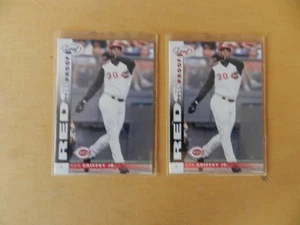 KEN GRIFFEY JR. PRESS PROOF RED & BLUE #18 in 2002 LEAF CINCINNATI REDS - Picture 1 of 2