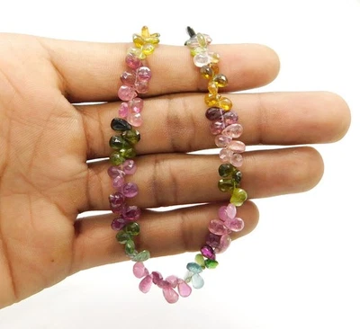 Natural Multi Tourmaline Faceted Pear Shape Briolettes | Multi Tourmaline Gems - Image 1 of 4