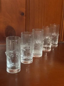 Gafas de chupito de hielo texturizadas IITTALA "Niva" Tapio Aktivkala vintage mediados de siglo - Imagen 1 de 7