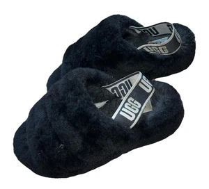 UGG Australia Fluff Yeah Women's Slide Sandal, Size US 7 - Black EUC - Picture 1 of 7