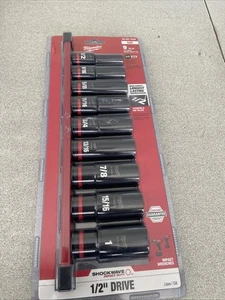 Milwaukee 49-66-7022 SHOCKWAVE 1/2" Drive SAE  6 Point Socket Set - 9PC - Picture 1 of 1