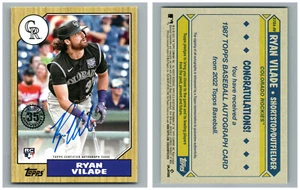2022 TOPPS 1987 BASEBALL AUTO AUTOGRAPH ON CARD RC 87BA-RV RYAN VILADE ROCKIES - Picture 1 of 1