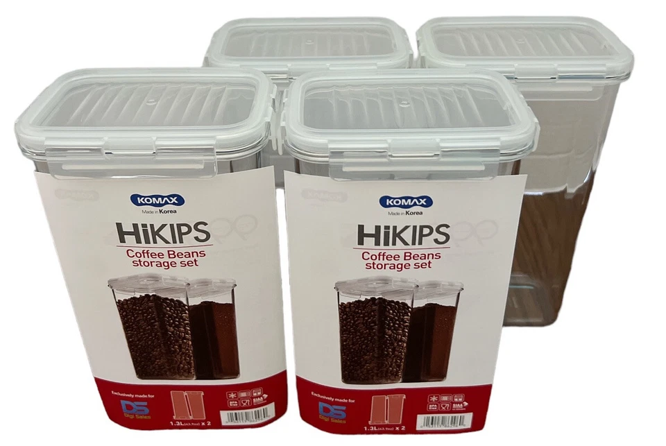 4X Food Storage Containers Beans Saver Set Air Tight Lid Kitchen Clear Container - Image 1 of 4