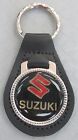 Vintage Black SUZUKI RED S Black Leather  Chrome Key Ring Suzuki Key Fob 