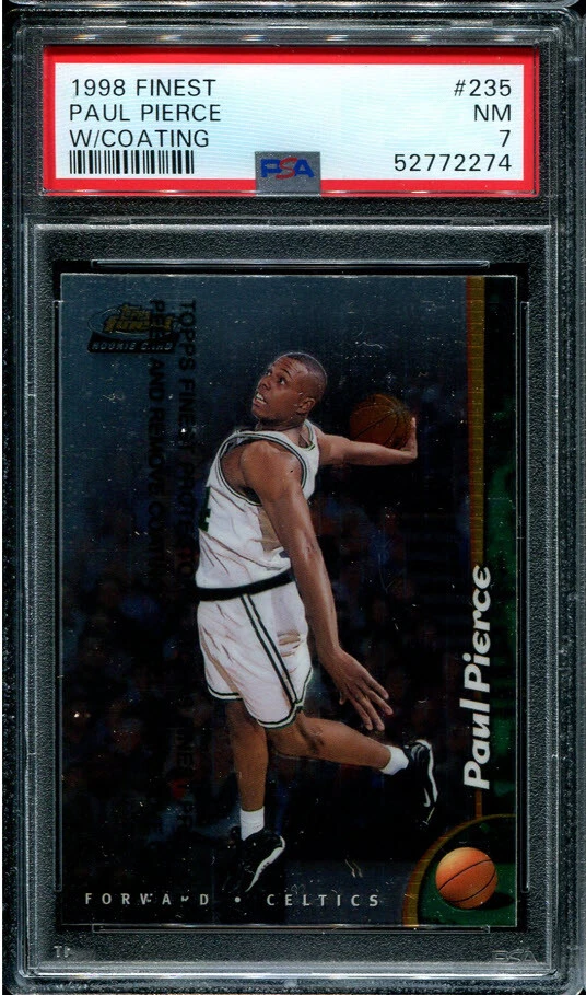 PSA 7 como nuevo 1998 Finest Paul Pierce con revestimiento #235 Celtics Rookie 72274 B207 Foto 1 de 1