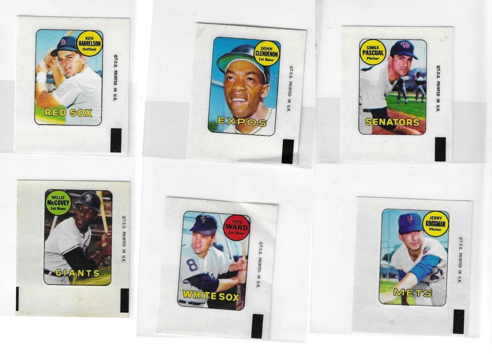 1969 Topps DECALS U-Pick Pascual Harrelson Clendenon McCovey Ward Koosman Foto 1 de 1