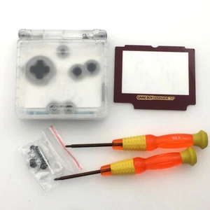 NEW Clear White Housing Case Cover Red Lens For Game Boy Advance SP GBA SP Shell - Picture 1 of 7