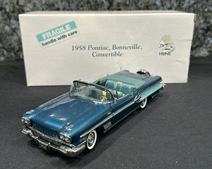 Pontiac Bonneville 1958 convertible turquesa raro tamaño modelo 1:24 Danbury como nuevo - Imagen 1 de 10