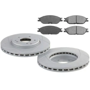 Premium Front Slotted Disc Brake Rotors & Pads, Fits Ford Windstar 99-03; 282mm - Picture 1 of 8