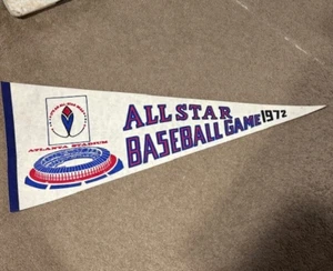 Banderín original 1972 de béisbol All Star Game ¡Excelente estado! Atlanta - Imagen 1 de 3