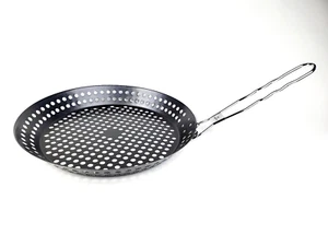 Nonstick 12" Grilling Skillet Folding Stainless Handle BBQ Outdoor Camping - Picture 1 of 11