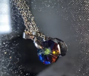 rainbow Mulitcoloured iridescent, crystal Geometric pendant Neckless - Picture 1 of 13