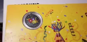 2009 Canada Birthday Balloons Coloured 25 Cent Coin. - Picture 1 of 3