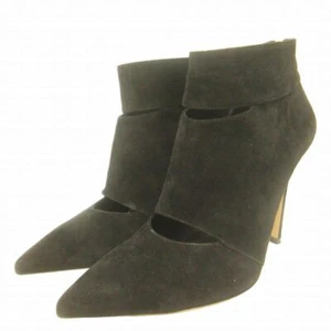 Gianvito Rossi Short Boots Black Suede Back Zip Women's Size EU 38 US 8 Used - Picture 1 of 7