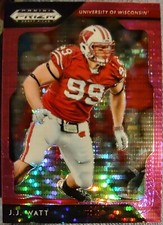 2019 Panini Prizm Draft Picks - J.J. Watt - Pink Pulsar Parallel - Wisconsin🔥🔥