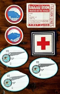 7 ETIQUETAS DE VAPOR originales sin usar década de 1940 principalmente sudafricanas, además de líneas italianas - Imagen 1 de 1